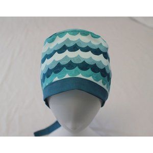 Teal Waves Surgical Scrub Cap Dental Chemo Hat